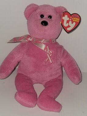 Ty Pink Beanie Babies Ribbon Bear